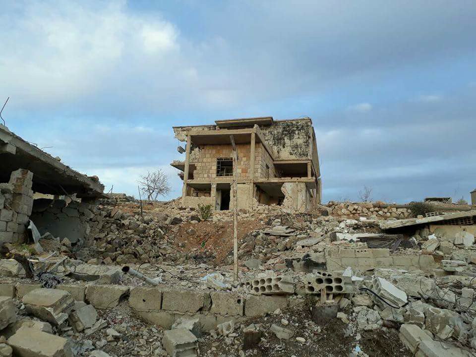 What's left of Maghar Al-Mir in Mount Hermon after latest Assad's heavy bombardment. Area was taken by Rebels in 2013.    