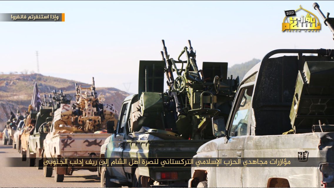 Turkistan Islamic Party (TIP) reinforcements allegedly sent to S. Idlib countryside to counter recent rapid government gains toward Abu Duhur AB   