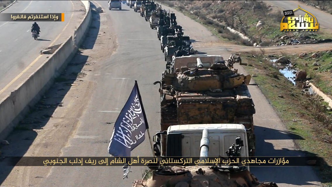 Turkistan Islamic Party (TIP) reinforcements allegedly sent to S. Idlib countryside to counter recent rapid government gains toward Abu Duhur AB   