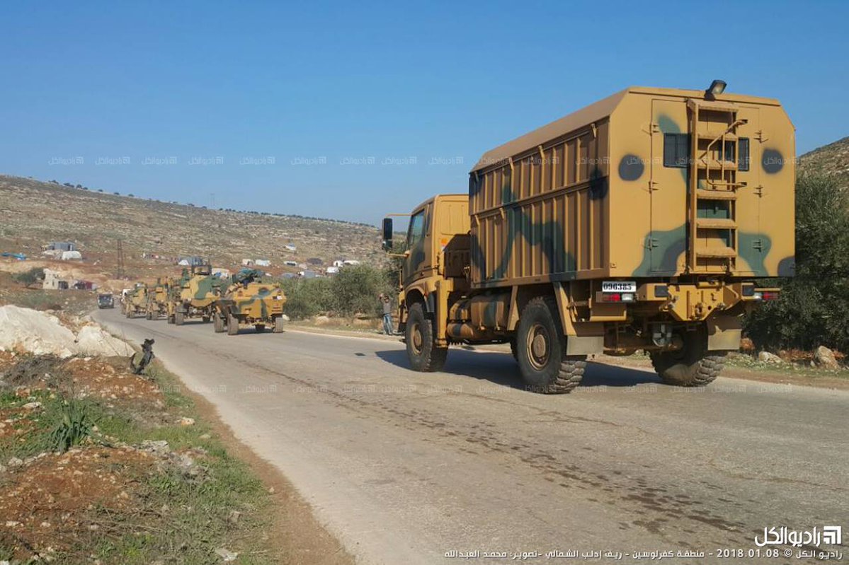 L'esercito turco invia rinforzi ai punti di osservazione a Idlib. Credits to: Liveuamap.