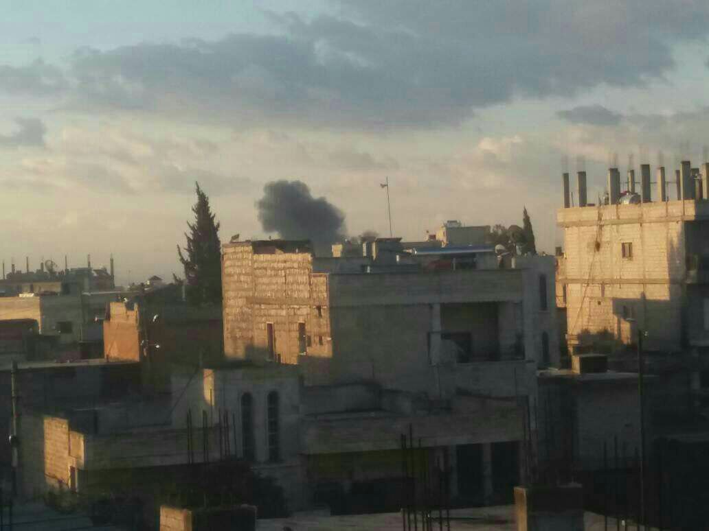 Warplanes carried out airstrikes targeting Kafranbel town South Idlib countryside 