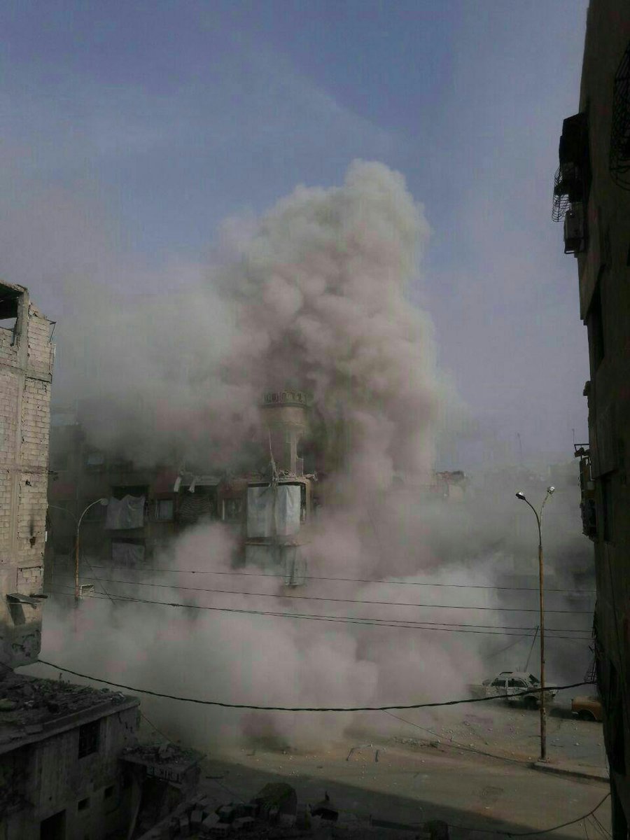 Eastern Damascus: heavy airstrikes on towns of Harasta, Irbeen and Duma.   