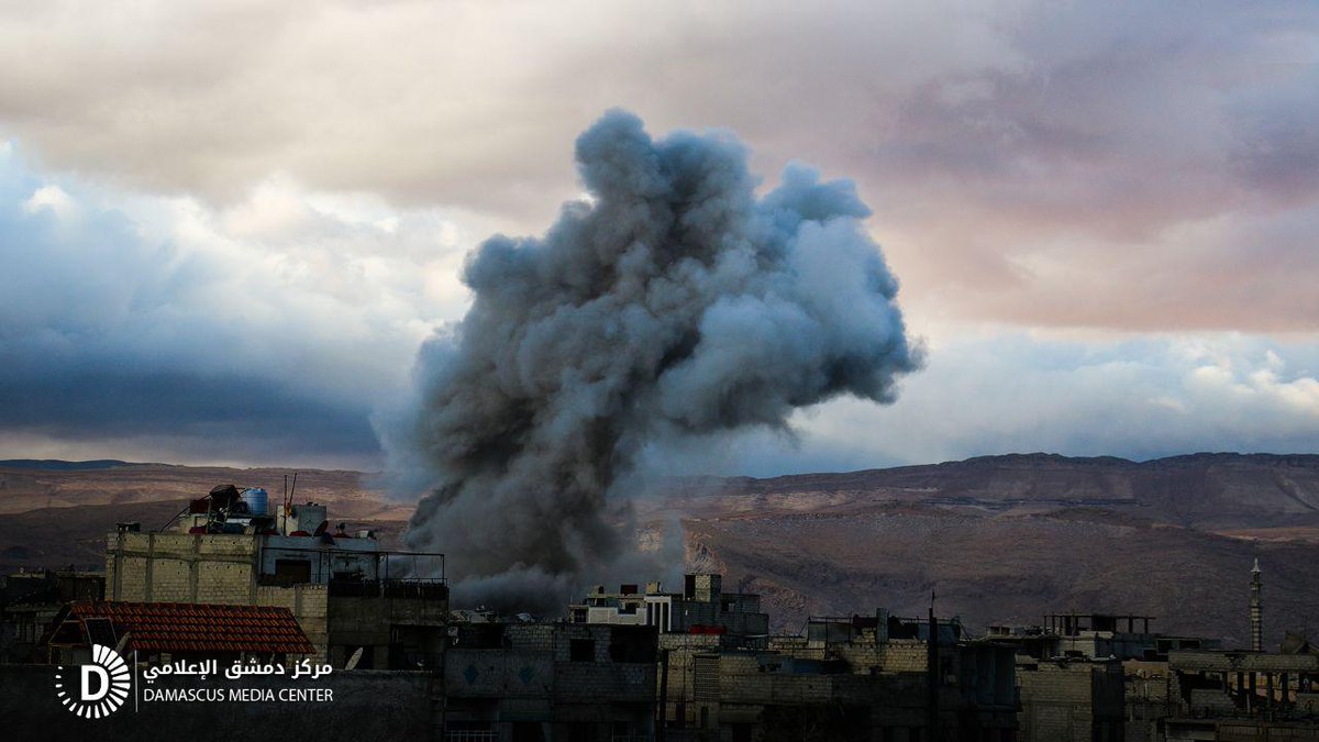 Eastern Damascus: heavy airstrikes on towns of Harasta, Irbeen and Duma.   