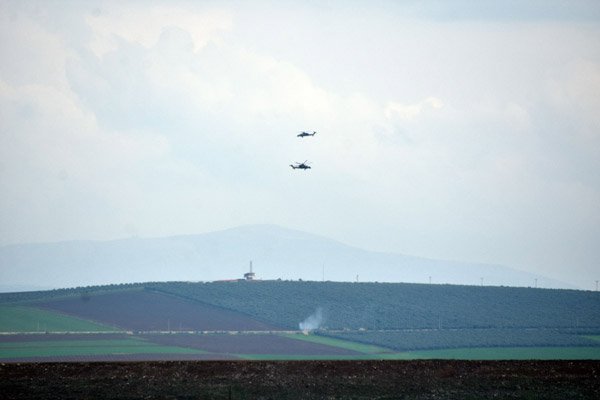 Turkish TSK T129 ATAK helicopters returning from a duty in Syria, Afrin. #OperationOliveBranch 