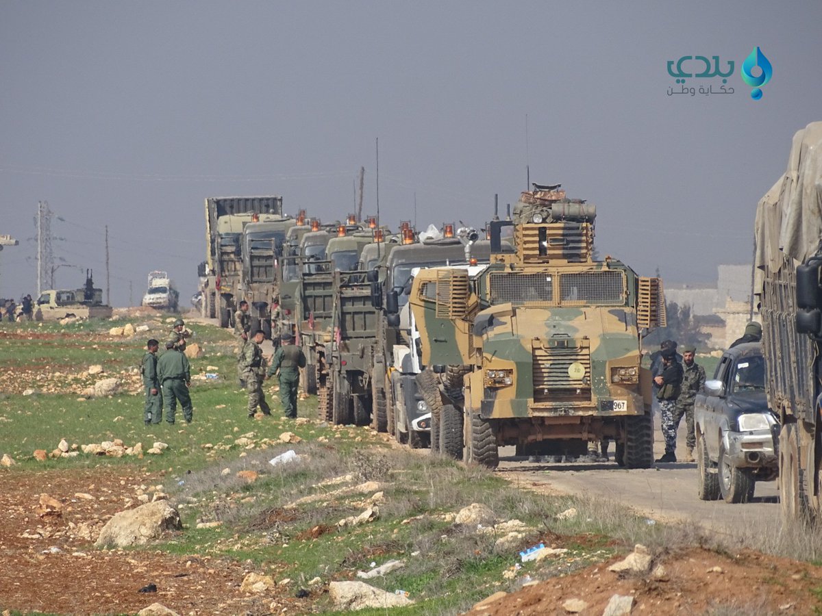 S. Aleppo: Turkish Army started works to set-up base in Al-Eis (hill visible in background). TSK brought there at least as many vehicles than a week ago.    