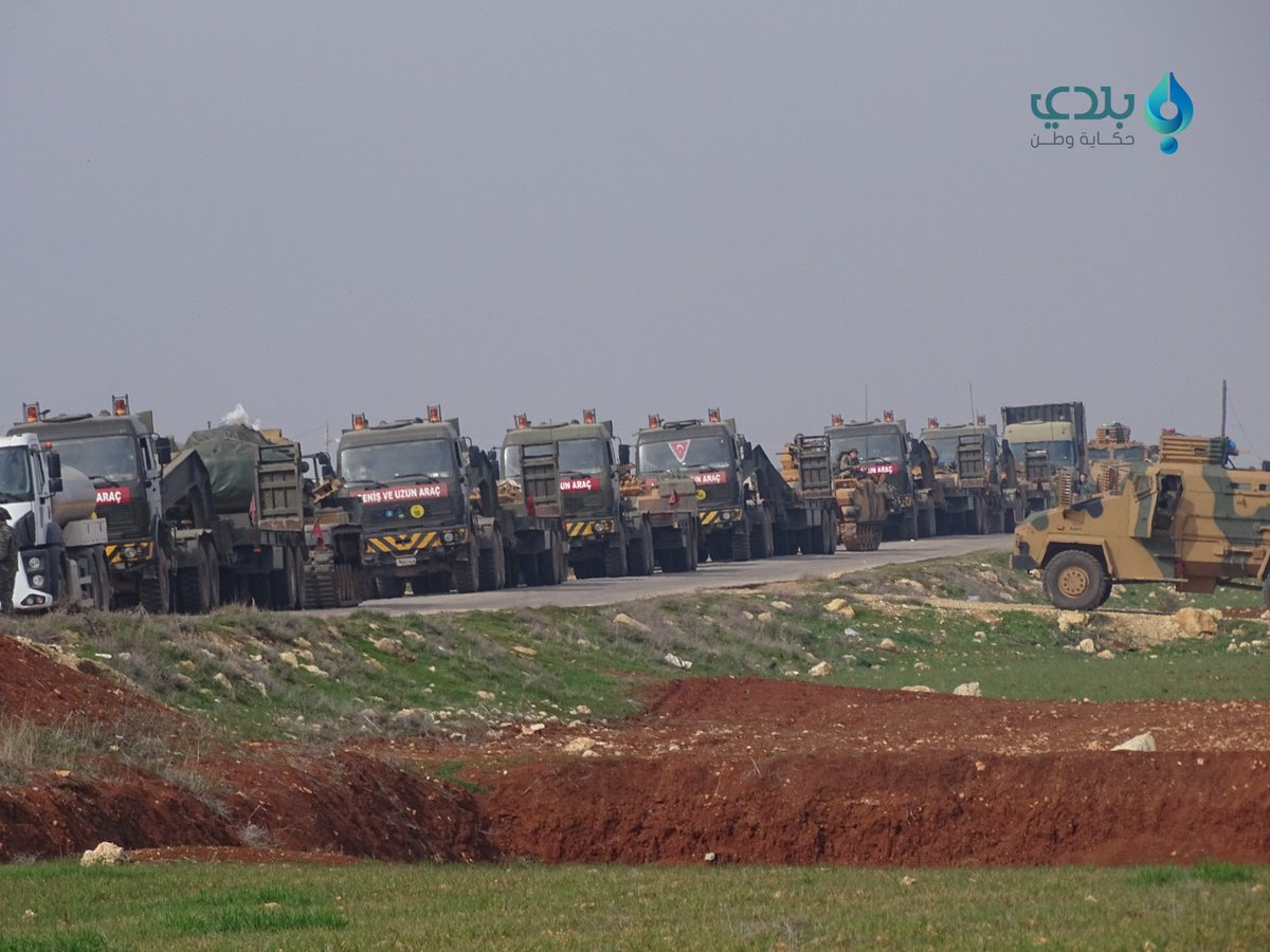 S. Aleppo: Turkish Army started works to set-up base in Al-Eis (hill visible in background). TSK brought there at least as many vehicles than a week ago.    