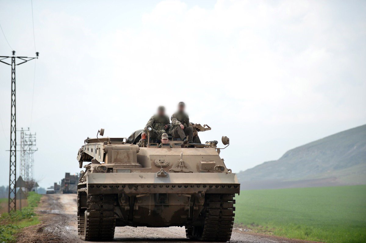 More Turkish tanks are going to Afrin including M60T Firat tanks (they have Fırat(Euphrates) modernization) and tank recovery vehicles. #OperationOliveBranch     