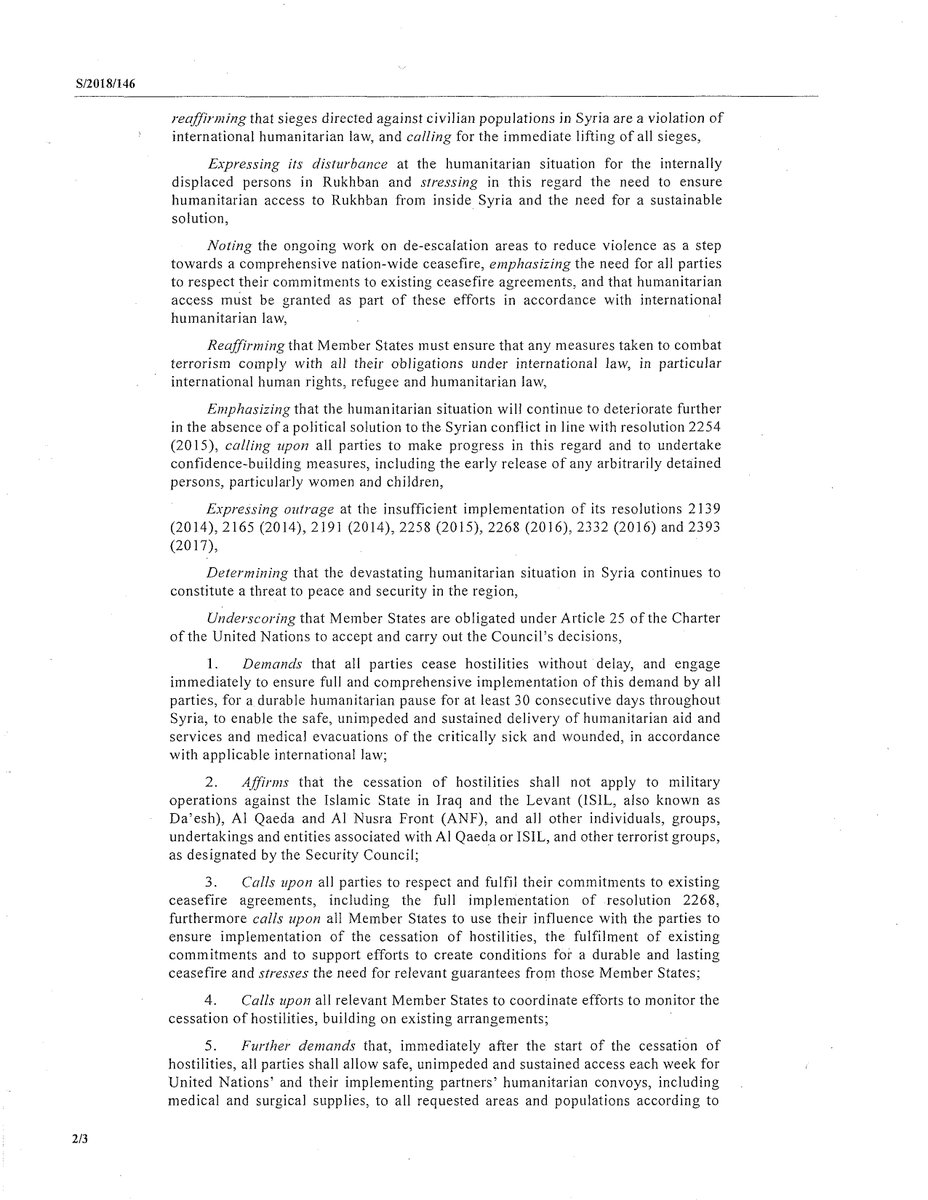 Copy of the UNSC resolution 2401 about the 30 days ceasefire in Syria   