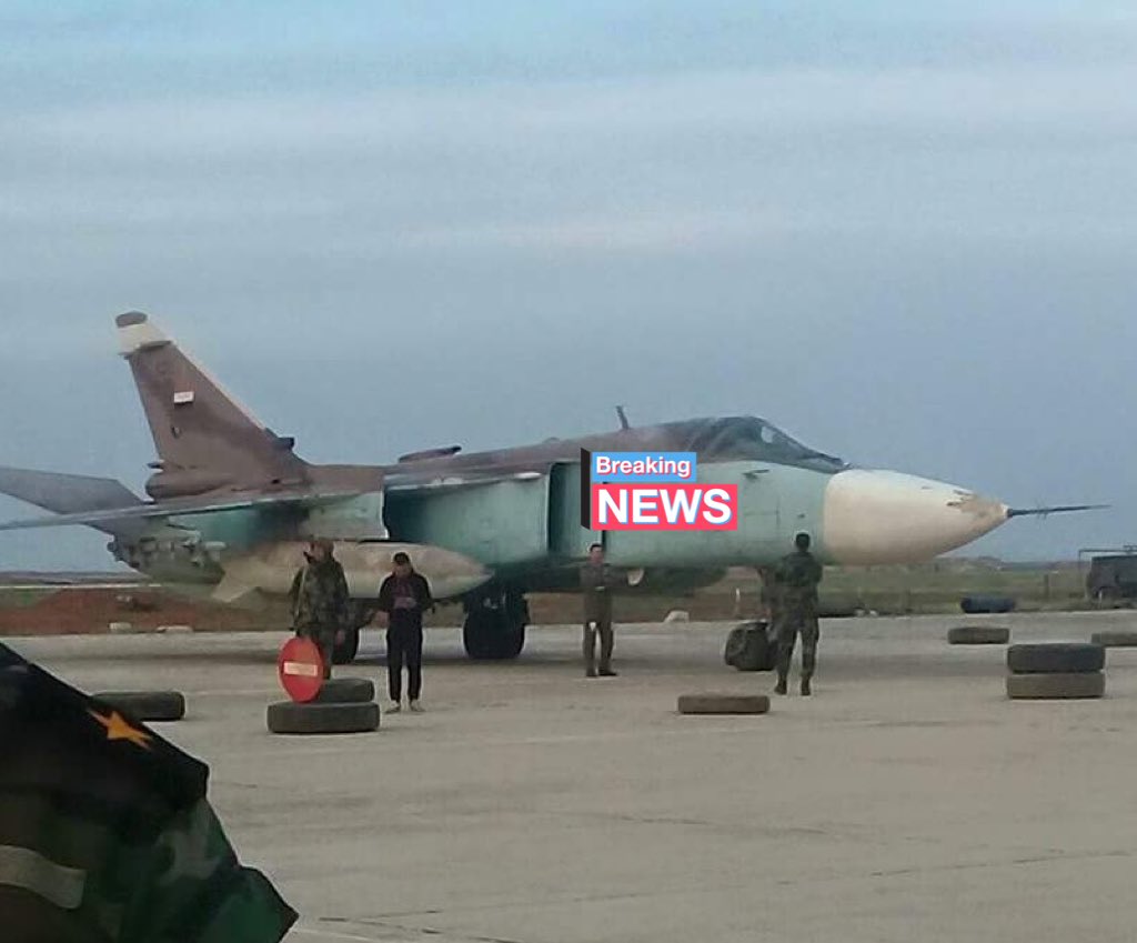 Syrian Air Force Su24 noticed in Kweiris airbase, Aleppo province   