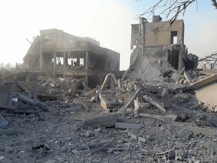 More photos showing extent of damage following strikes on Scientific Research Facility in Barzeh, NE. of Damascus. Syria    