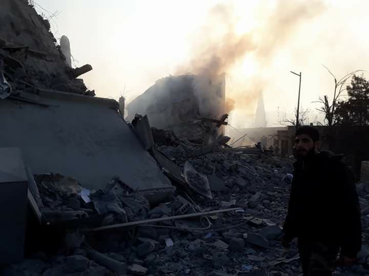 More photos showing extent of damage following strikes on Scientific Research Facility in Barzeh, NE. of Damascus. Syria    