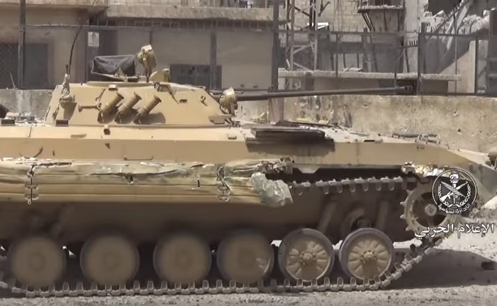 SAA T-55MV, ZSU-23-4 Shilka, and BMP-2s in Southern Damascus. ,Damascus ...