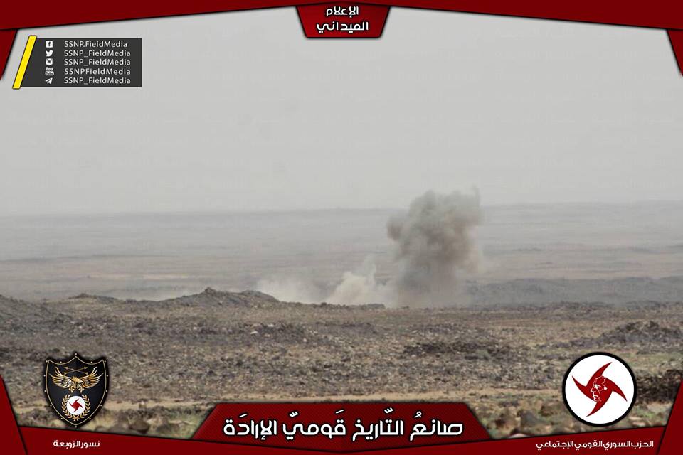 S. Syria: SSNP is also involved in battle vs ISIS in desert NE. of Suweida.    