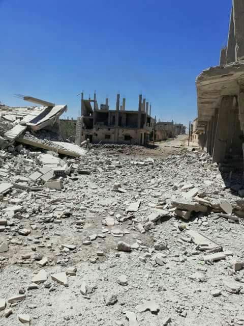 S. Syria: town of Herak in E. Daraa CS, the most intensively bombed after Busra Harir.    