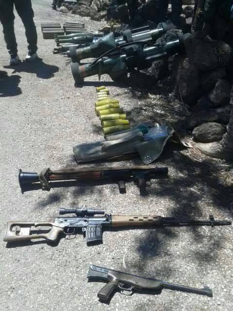 Weapons cache discovered in Jadal village, Eastern Daraa countryside : 2 APILAS anti-tank weapons.   