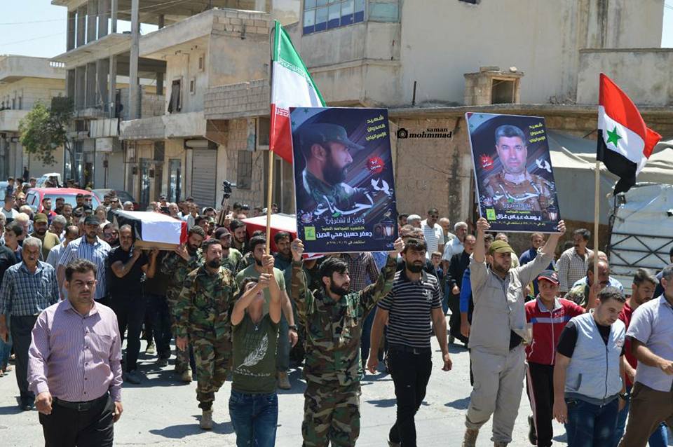 Two fighters killed yesterday in Israeli airstrikes near Aleppo Airbase were affiliated with Syrian Hezbollah. Buried today in Nubul.    