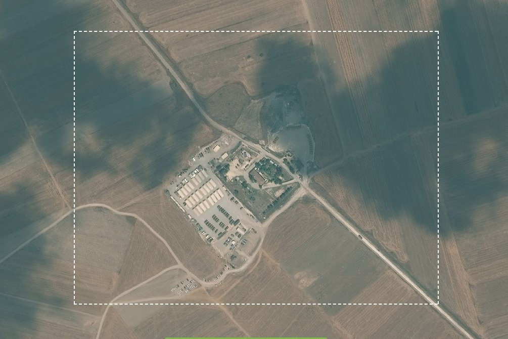 Turkish base right across the border from Jindires and Sheikh al-Hadid has grown significantly in last 4 months (February vs. June)     