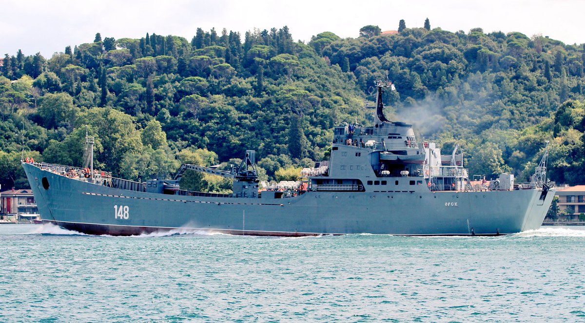 Russian Navy Project 1171 BSF Tapir/Alligator class LST Orsk 148 returned from its fifth deployment to Syria in 2018 after 12 days and transited Bosphorus towards Black Sea 07:15Z.   