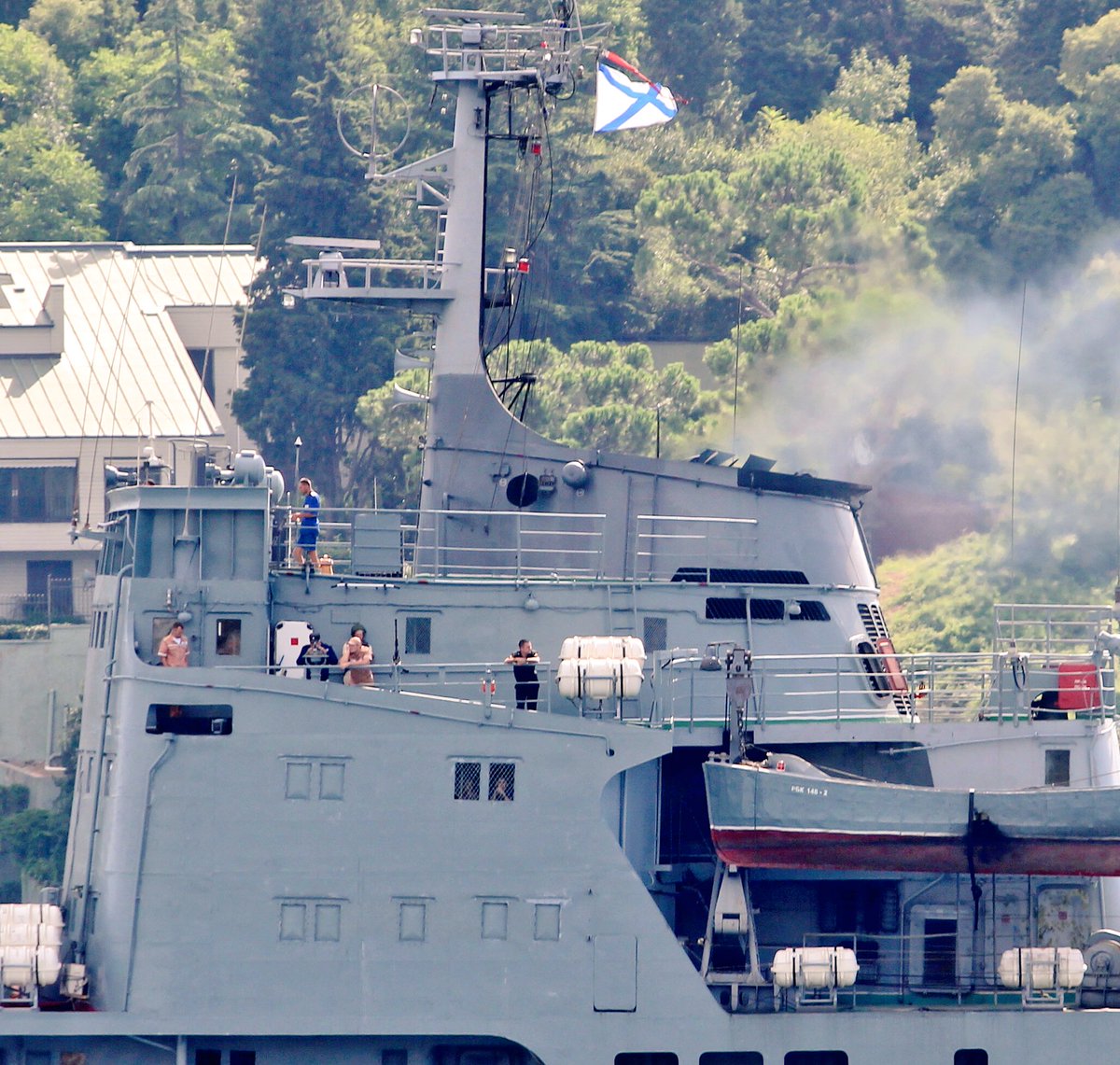 Russian Navy Project 1171 BSF Tapir/Alligator class LST Orsk 148 returned from its fifth deployment to Syria in 2018 after 12 days and transited Bosphorus towards Black Sea 07:15Z.   