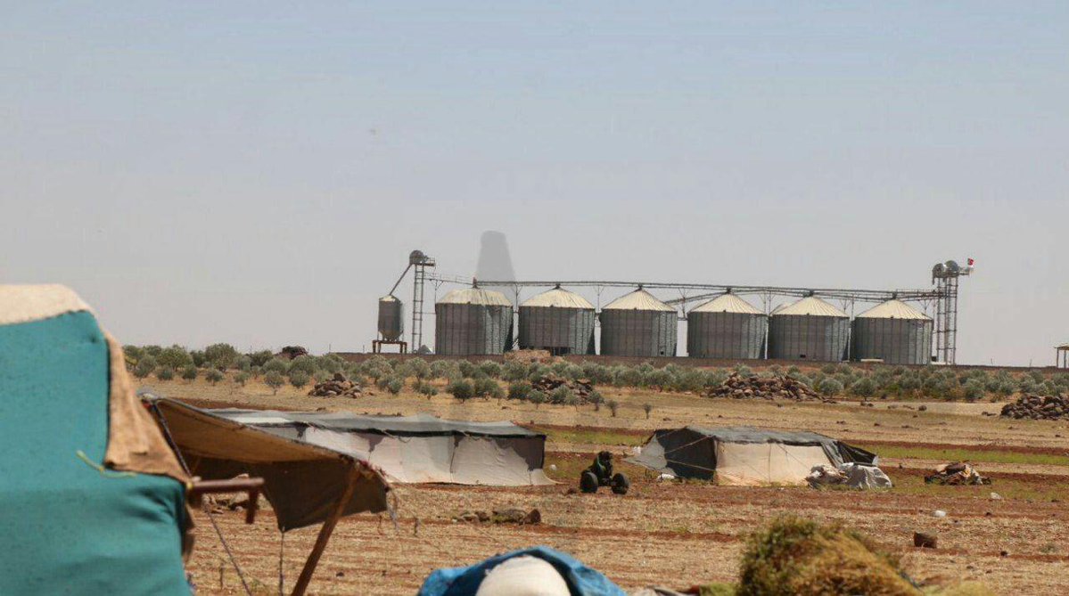 Syria: several families decided to live in tents close to Turkish Observation post (Sarman Silos, SE. Idlib) to avoid bombardment.