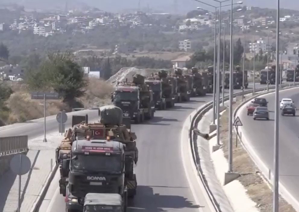 Turkey deploys upgraded M60T tanks to its border province Hatay next to Syria   