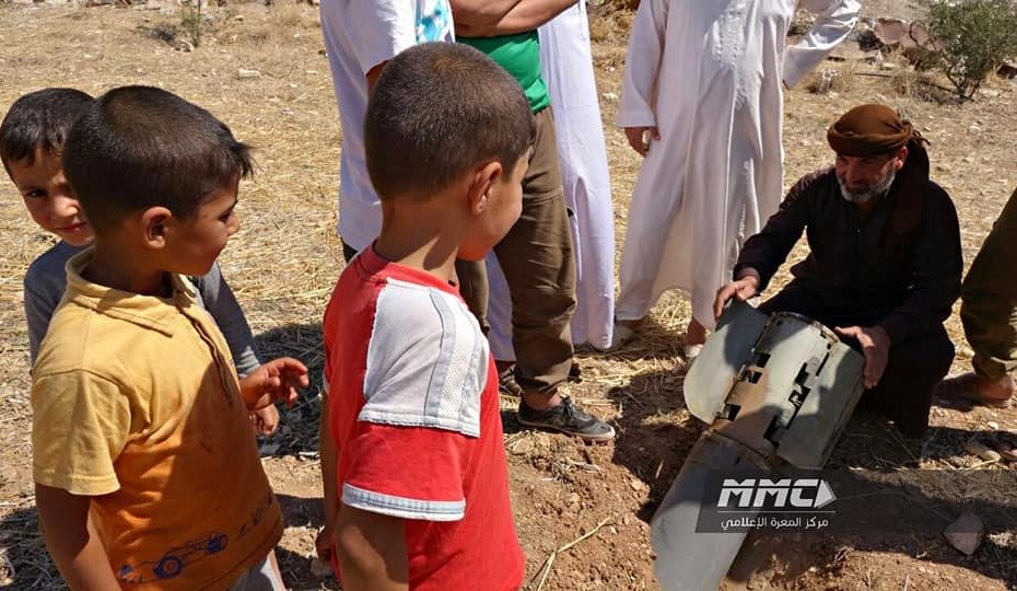 Syria: remains of rockets with submunitions (BM-27 Uragan) fired by Assad forces on Al-Tah (SE. Idlib).    