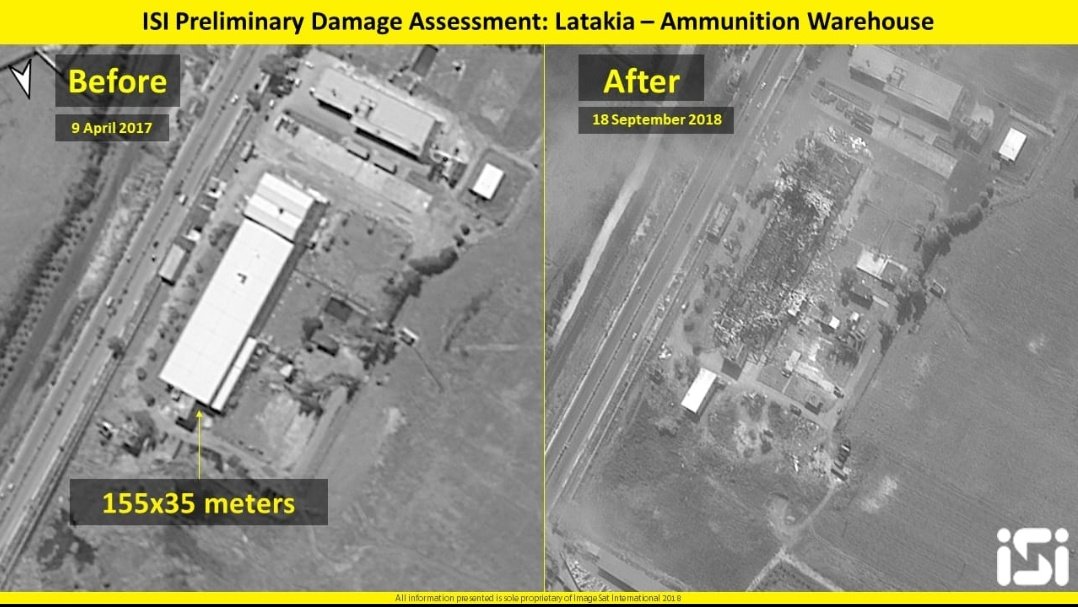 ISI image: The results of the Israeli air strike on Saturday in Latakia