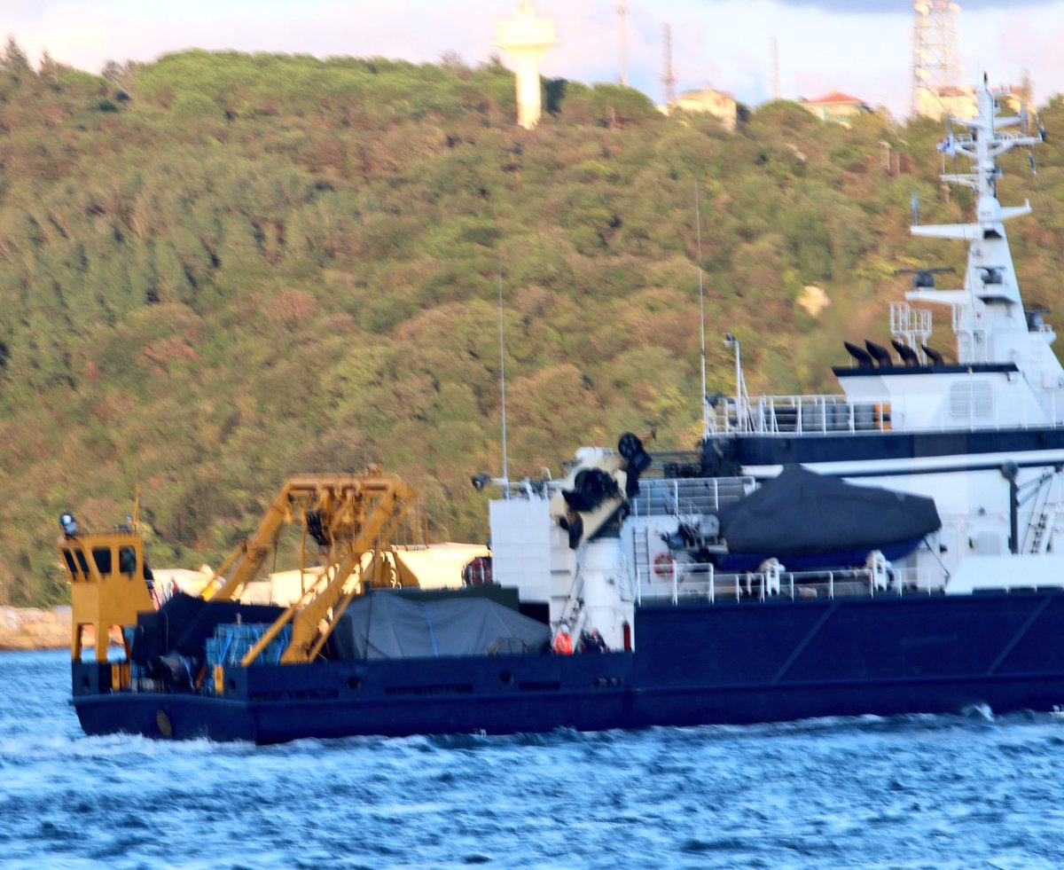 Russian Navy Project11982 assigned to BSF area, Deepwater Research Dep of @mod_russia research and rescue ship Seliger transited Bosphorus towards Mediterranean en route to Syria to join the mission to recover the remains of Il-20 off the coast of Latakia