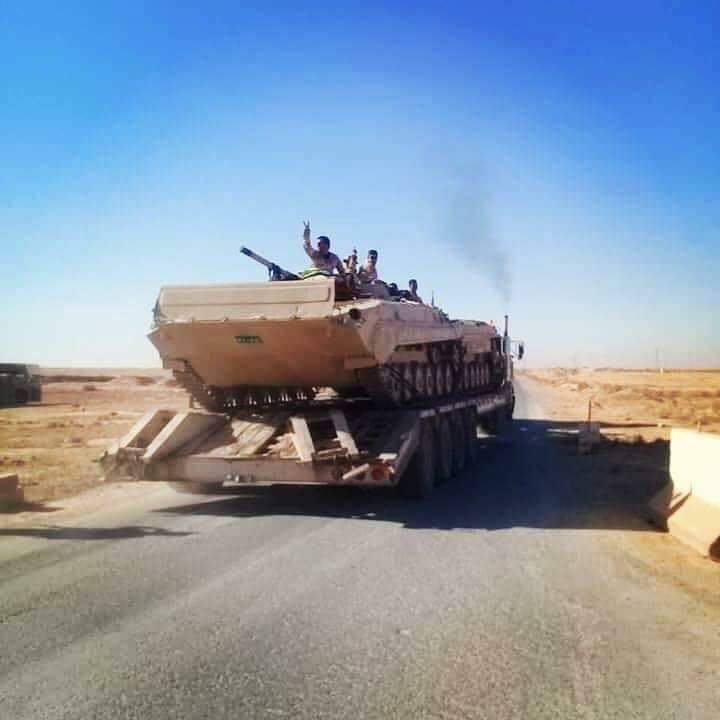 Units from 9th Armored Division arrive to the Syrian border.