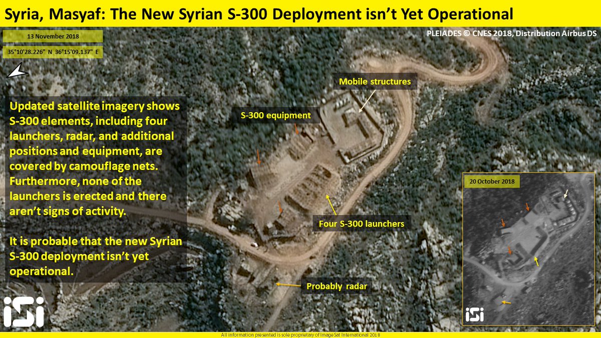 Syria: Imagesat has released a satellite image of the S-300 system deployed in Masyaf: An analysis of the picture shows that the system is not operational yet