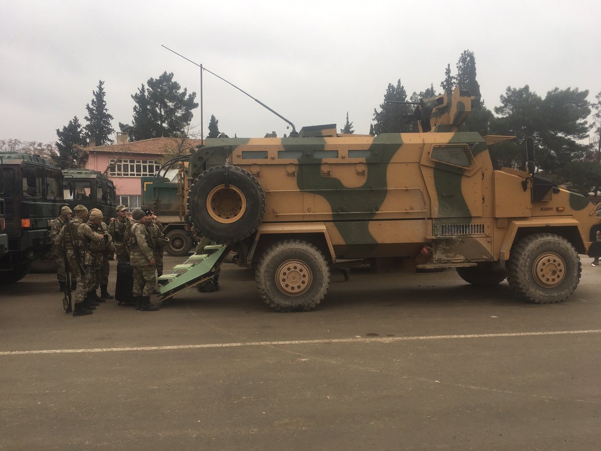 A convoy of armored vehicles from different provinces has reached Gaziantep's Karkamış district. The convoy then crossed the border and went to the bases in Syria