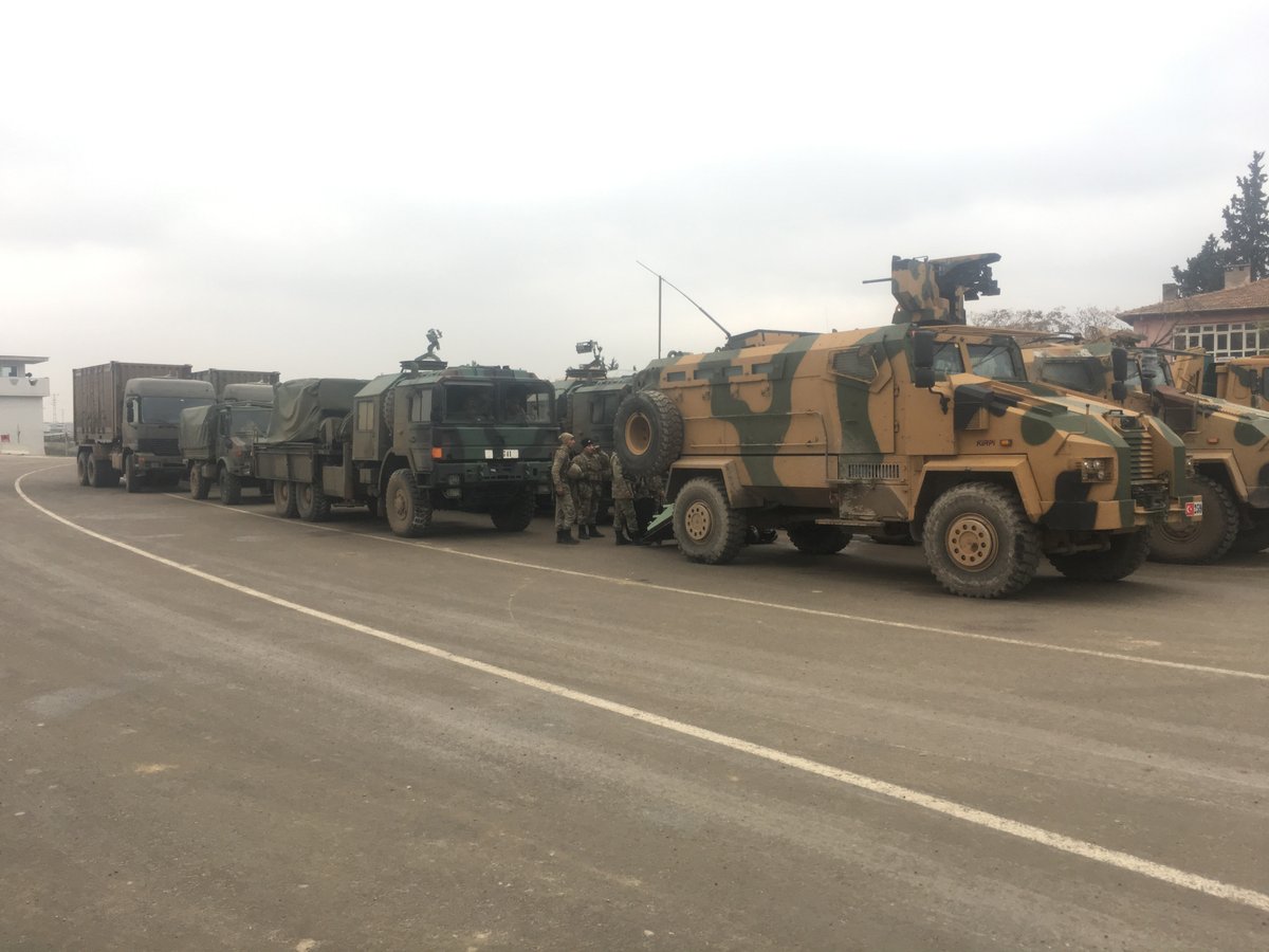 A convoy of armored vehicles from different provinces has reached Gaziantep's Karkamış district. The convoy then crossed the border and went to the bases in Syria