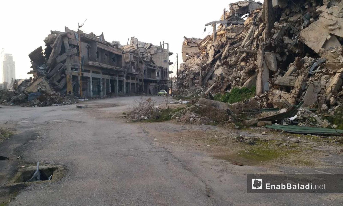 Syria: old Homs districts flattened by SAA and Hezbollah firepower before Russia n intervention. Among the devastated quarters, the Khalid Ibn Walid Mosque which was repaired by Kadyrov Foundation. Pics from 2019.    