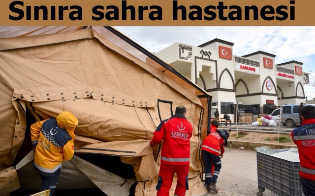 Construction of mobile hospitals have started near Syria border line in Gaziantep, Sanliurfa, Mardin in Turkey 