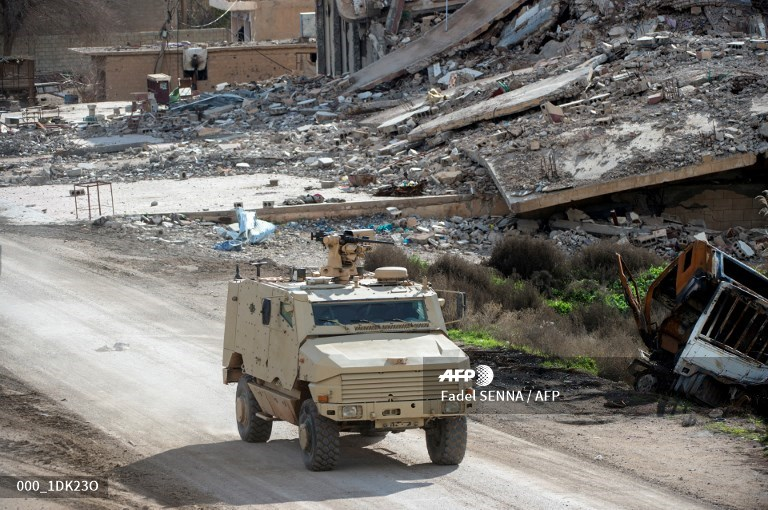 French Nexter Aravis in Syrian village of Baghuz. Photo: Fadel SENNA / AFP   