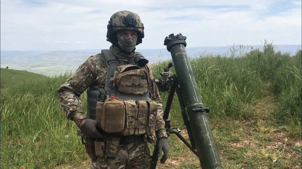 Russian mercenary from the  Crimea, who calls themself the polite people, are involved in the battles of N. Hama countryside. The group participated in battles with the Russian army against the Ukrainian army in the Crimea, and were responsible of protecting Simferopol airport   