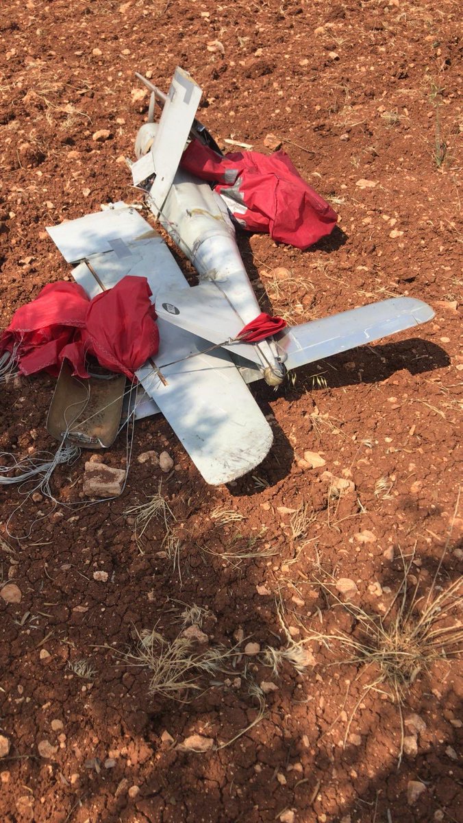 Syria: FSA National Army shot down a Russian drone Orlan-10 over Maaranaz, between Azaz and Menagh Airbase (N. Aleppo).    