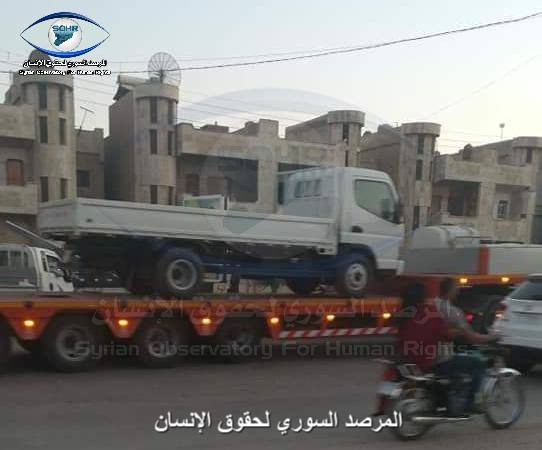 Qamishli: The entry of a new batch of 200 trucks from International coalition coming from Kurdistan region, loaded with military and logistical equipment on the way to Eastern Euphrates