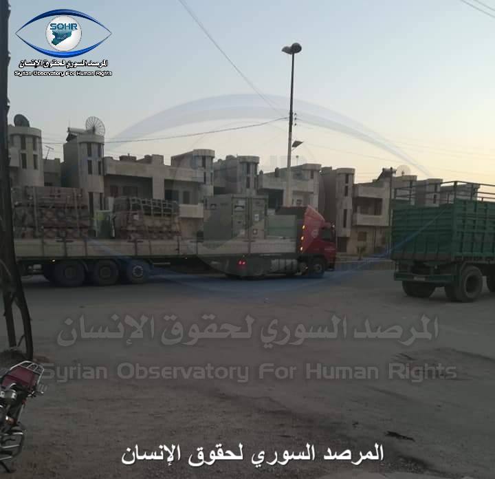 Qamishli: The entry of a new batch of 200 trucks from International coalition coming from Kurdistan region, loaded with military and logistical equipment on the way to Eastern Euphrates