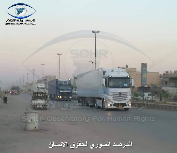 Qamishli: The entry of a new batch of 200 trucks from International coalition coming from Kurdistan region, loaded with military and logistical equipment on the way to Eastern Euphrates