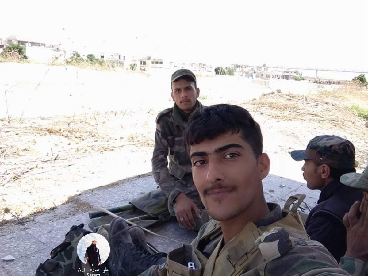 Pictures of SAA soldiers from Morek which show the Turkish observation post in the area.  Syria