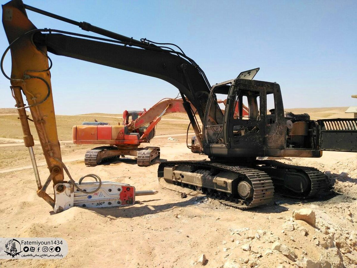 Fatemiyoun Brigade released the photos showing the aftermath of 16 Sep airstrikes on their positions near AlBukamal. No one injured or killed, according to Fatemiyoun