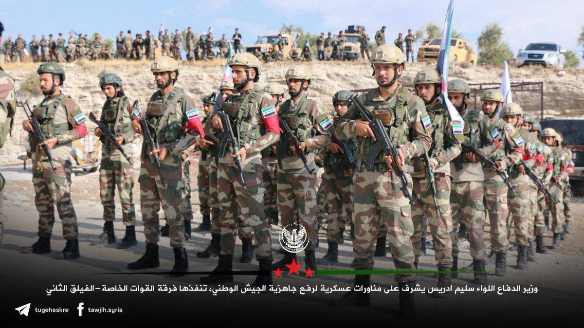 Increased rhetoric for an intervention in NE Syria by opposition factions supported by Turkey.  8000 SNA fighters from Hamza Division, Ahrar al-Sham & Suleiman Shah Brigade will be deployed to the Tal Abyad front according to @osamh0890