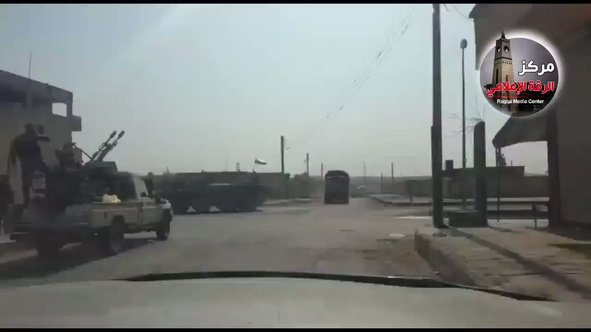 According to the Raqqa Media Center, a convoy of approximately 50 Russian vehicles entered Ayn Issa on the way to go secure the border with Turkey