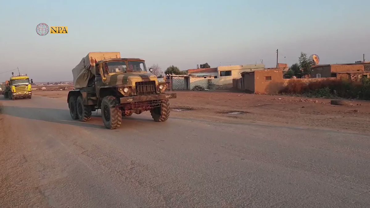 Tal Tamr - Syrian government forces reinforcements arrive in Tal Tamar, coming from Hasaka, accompanied by heavy weapons 