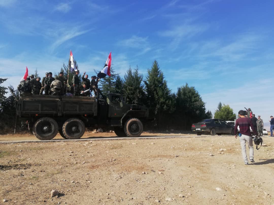 Syrian troops seen in Kurdish controlled areas in western Qamishli, NE Syria