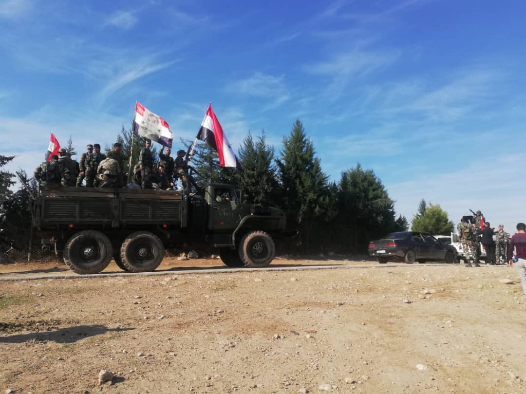 Syrian troops seen in Kurdish controlled areas in western Qamishli, NE Syria