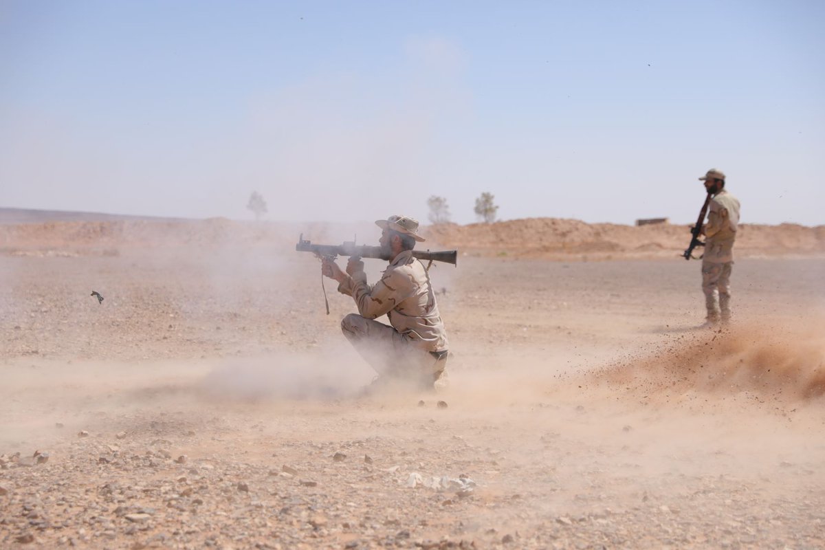 Special Ops Joint Task Force-OIR (Iraq/Syria): New recruits from the @MaghaweirThowra, a Coalition aligned security force, conduct weapons familiarization training Sept. 22, 2019 in Southwest Asia. This was part of a basic training course for 47 new recruits