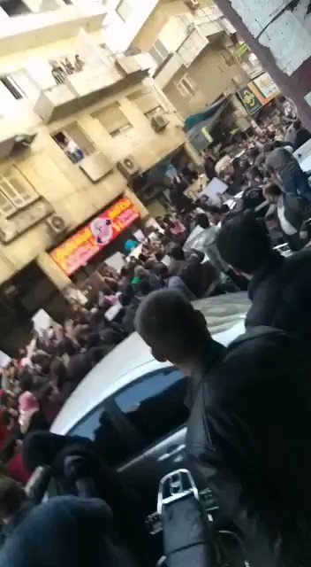 Many protests and demonstrations today in solidarity with KafarTakharim against HTS. The demonstration in the city of Idlib