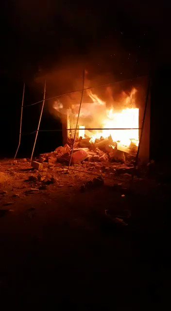 Kiwan Hospital in Kinsafra town south of Idlib is out of service after a Russian airstrike targeted the hospital directly on Sunday evening, which resulted in  destruction in the hospital and  fires in the place